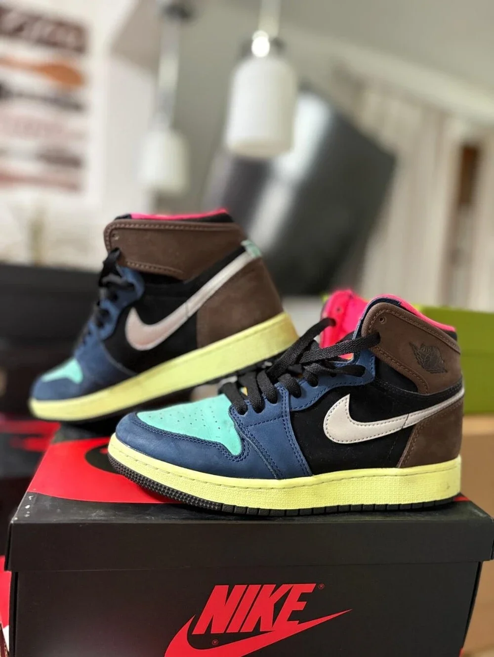 Nike High-Top Sneakers in Teal, Navy, Brown, Pink